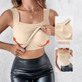 Women's U Neck Shapewear Built-in BraTank High Strechy Sleeveless Slim Fit TopsCamisole
