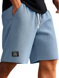 Men's Everyday Waffle Embroidered Logo Casual Solid Shorts