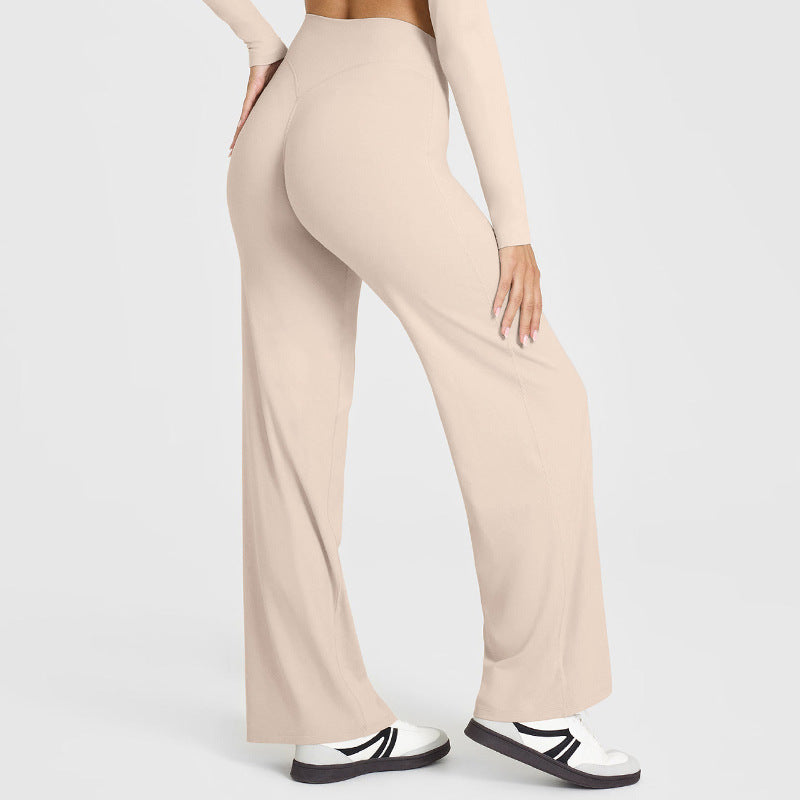 High Waist Straight Leg LeggingsWomen No Front Seam Workout Yoga PantSeamless Gym Wear flattering Confort Able PantsActivewear Bottoms Sweatpants